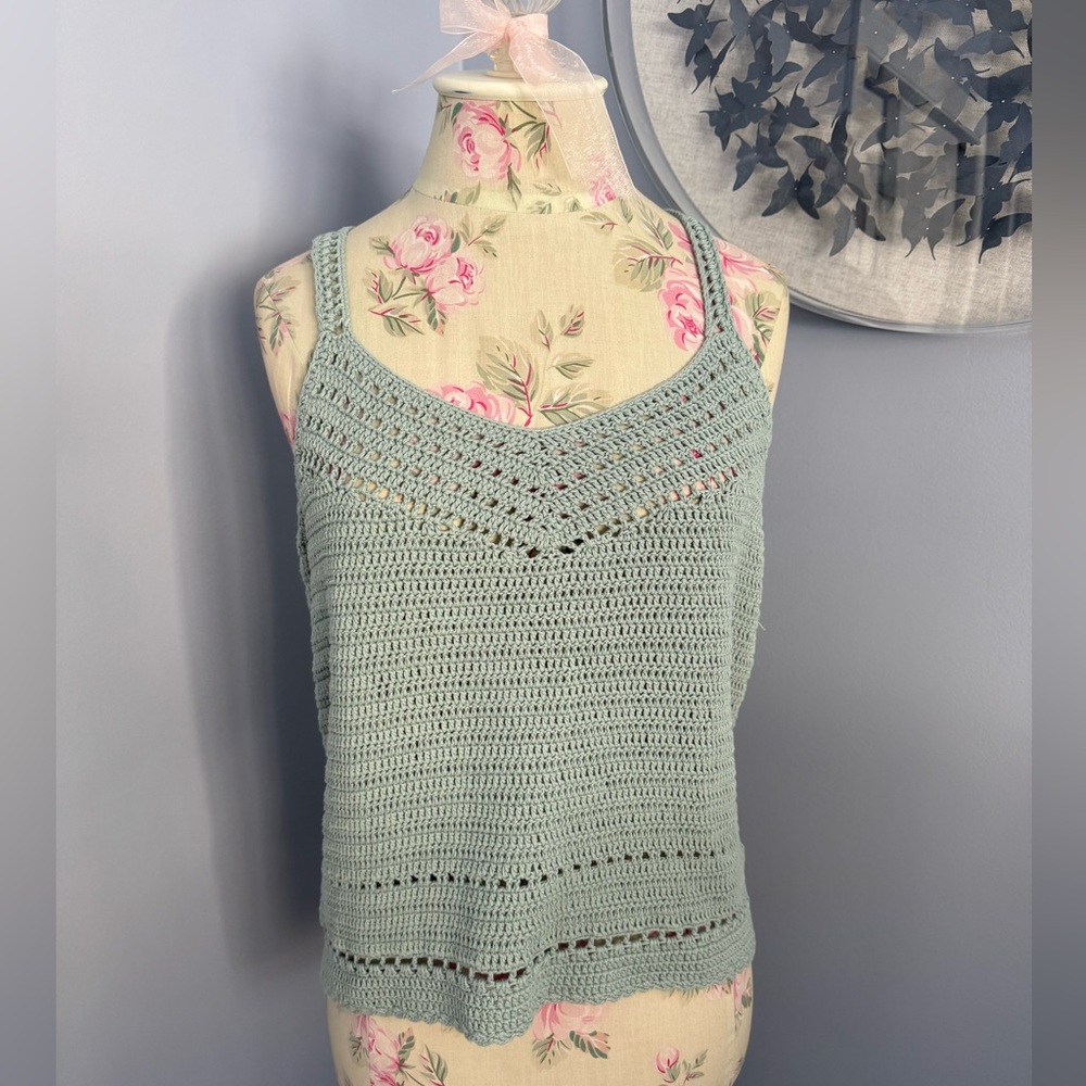 Harper Heritage Aqua Women's Crochet Tank Top